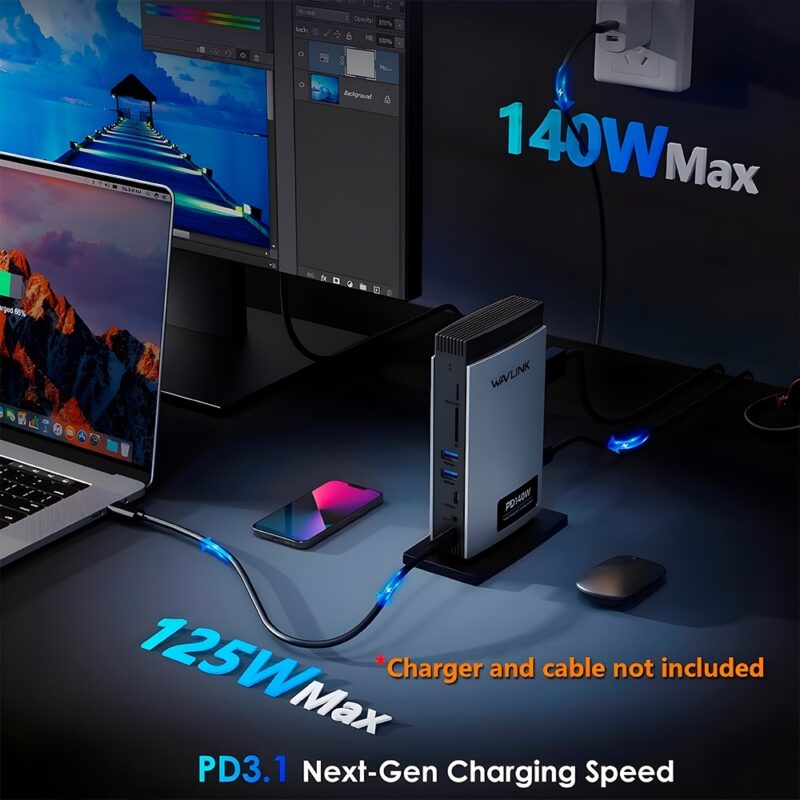 Estação Acomplamento Wavlink Usb C 11 em 1 para Notebook