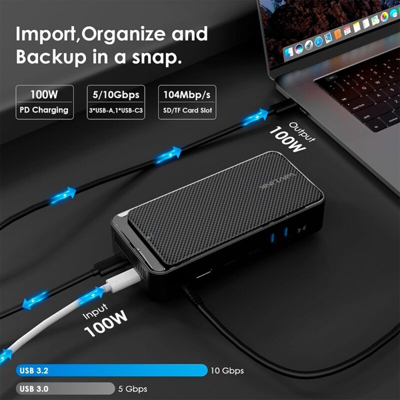 Hub Estação Acoplamento Usb C Wavlink 13in1 4k60Hz Preto