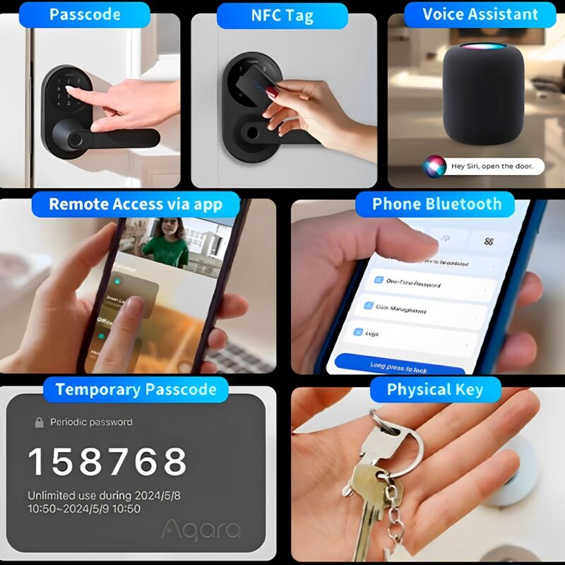 Fechadura Inteligente Aqara U300 Alexa Google Home Preta
