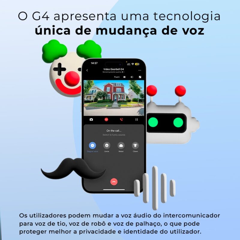 Campainha Vídeo Aqara G4 Alexa Google Assistente Preta