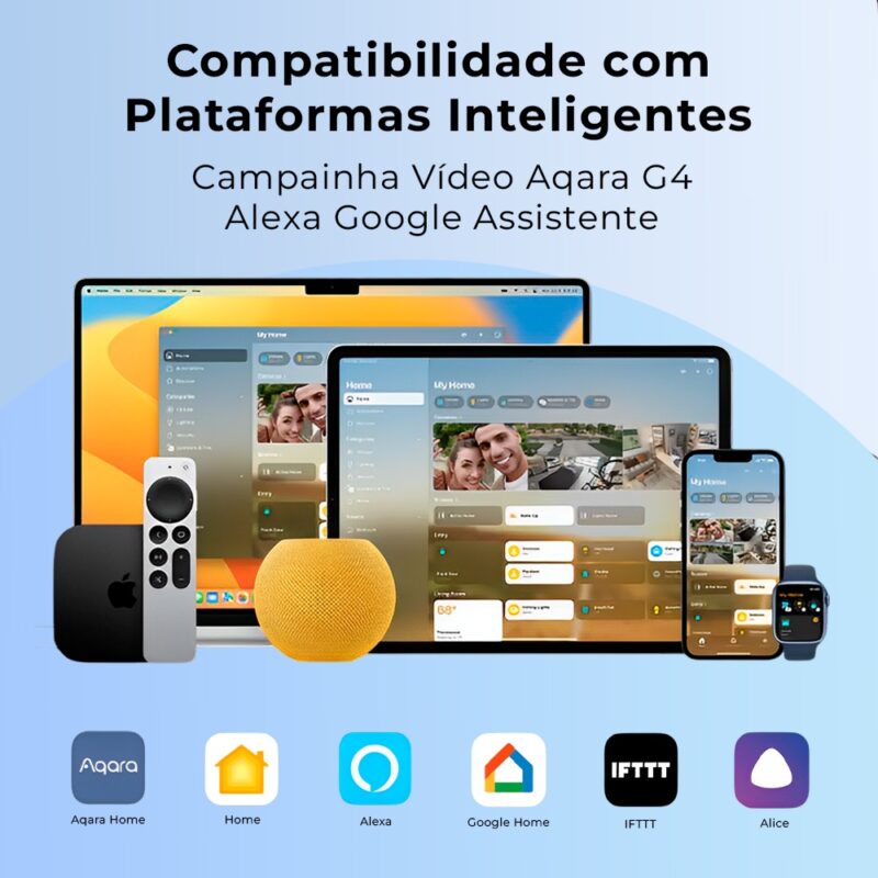 Campainha Vídeo Aqara G4 Alexa Google Assistente Preta