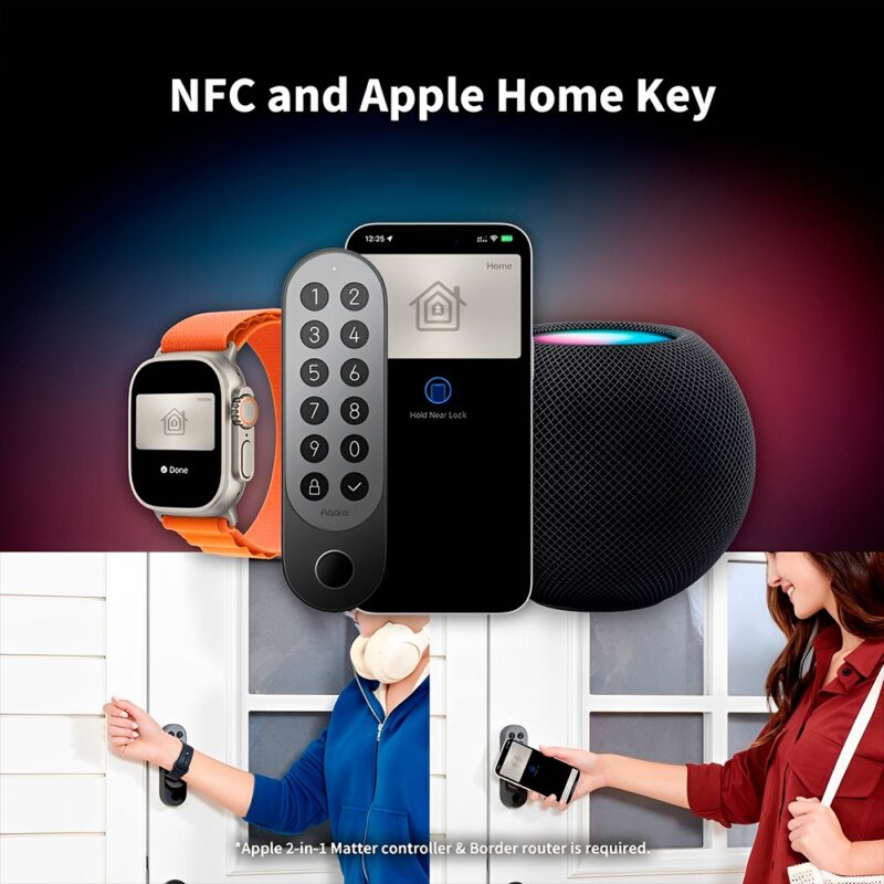 Fechadura Inteligente Aqara U200 Alexa Google Home Preta