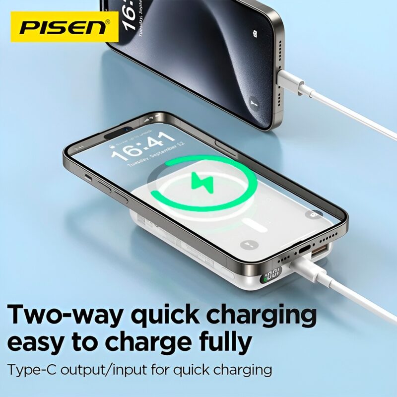 Power Bank MagSafe 10000mAh Pisen Tp-d11 Max 20W Branca