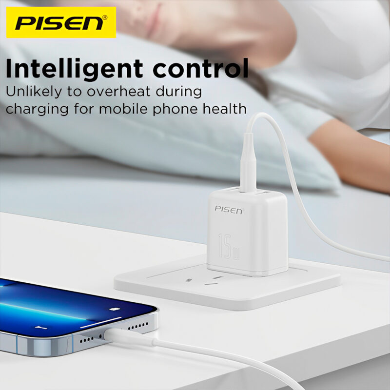 Carregador Usb Pisen TP-C45 3 Porta USB-A Max 15W Branco