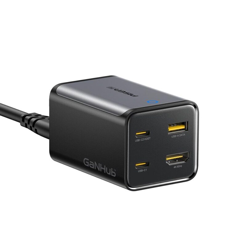 Carregador Usb Pisen 4in1 Usb A/C GaNHub Max 70W Branco