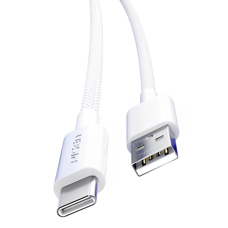 Cabo Usb A/C Pisen Vivid Series Macho/Macho 1Metro Cinza