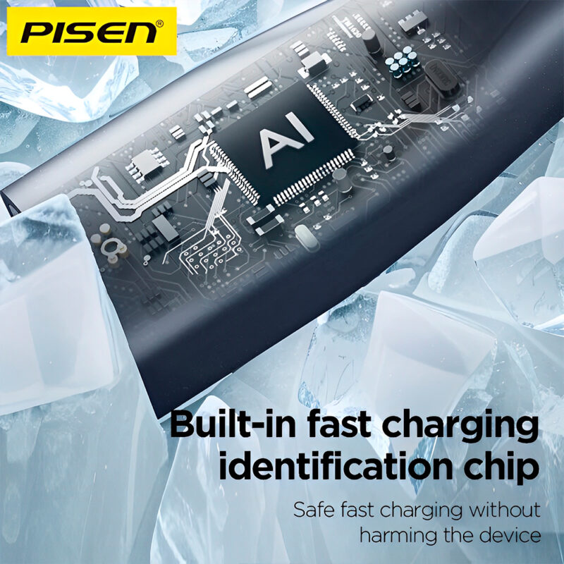 Cabo Usb Pisen 3 in 1 Usb A/C/V8 e Lightning 1.2M Preto