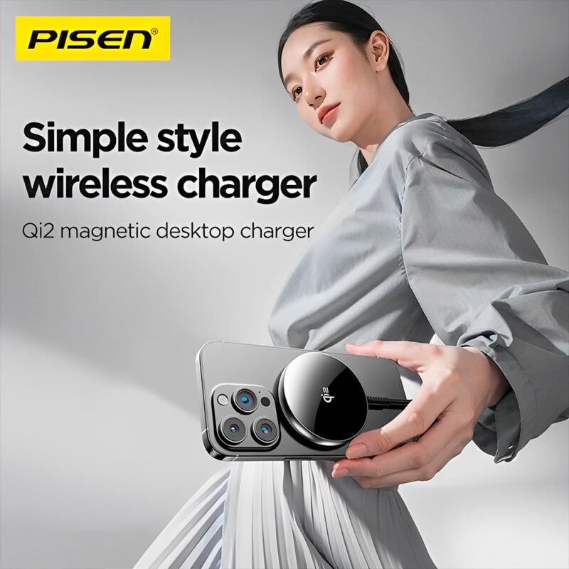 Carregador Magnético Pisen Tp-C56 MagSafe Sem Fio Preto