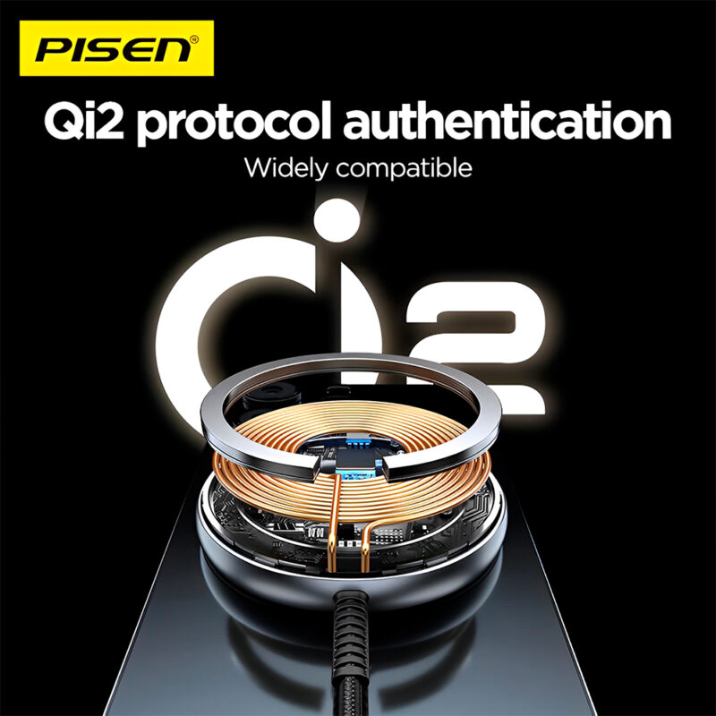 Carregador Magnético Pisen Tp-C56 MagSafe Sem Fio Preto