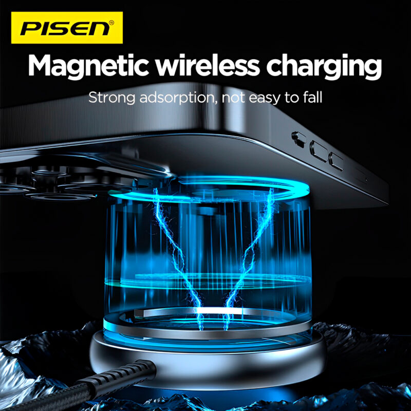 Carregador Magnético Pisen Tp-C56 MagSafe Sem Fio Preto