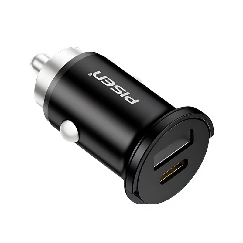 Carregador Usb A/C Pisen Máx. 20W Mini para Carro Preto