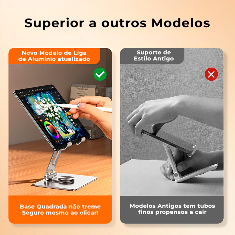 Suporte Tablet Pisen Le-zj20 Dobrável Portátil Prateado