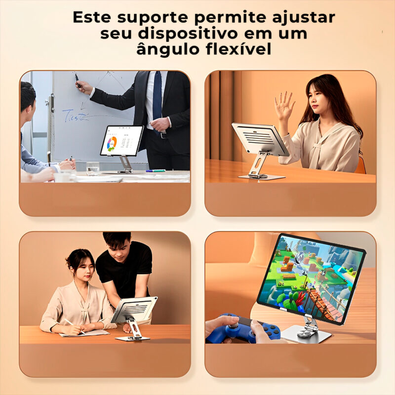 Suporte Tablet Pisen Le-zj20 Dobrável Portátil Prateado