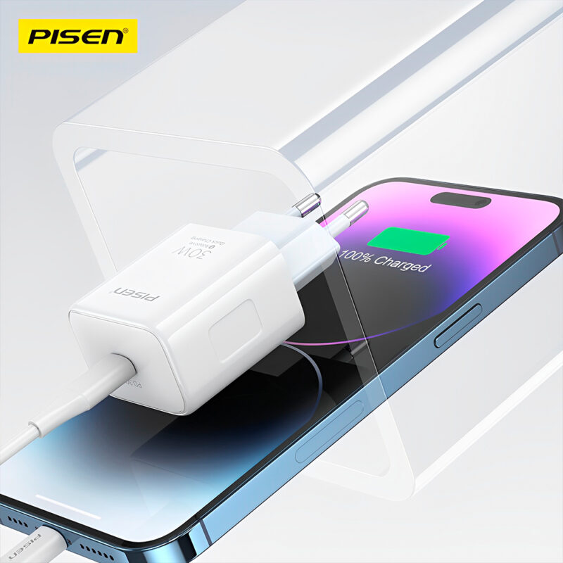 Carregador Usb Pisen 1xPorta Usb C Máx. 30W Branco