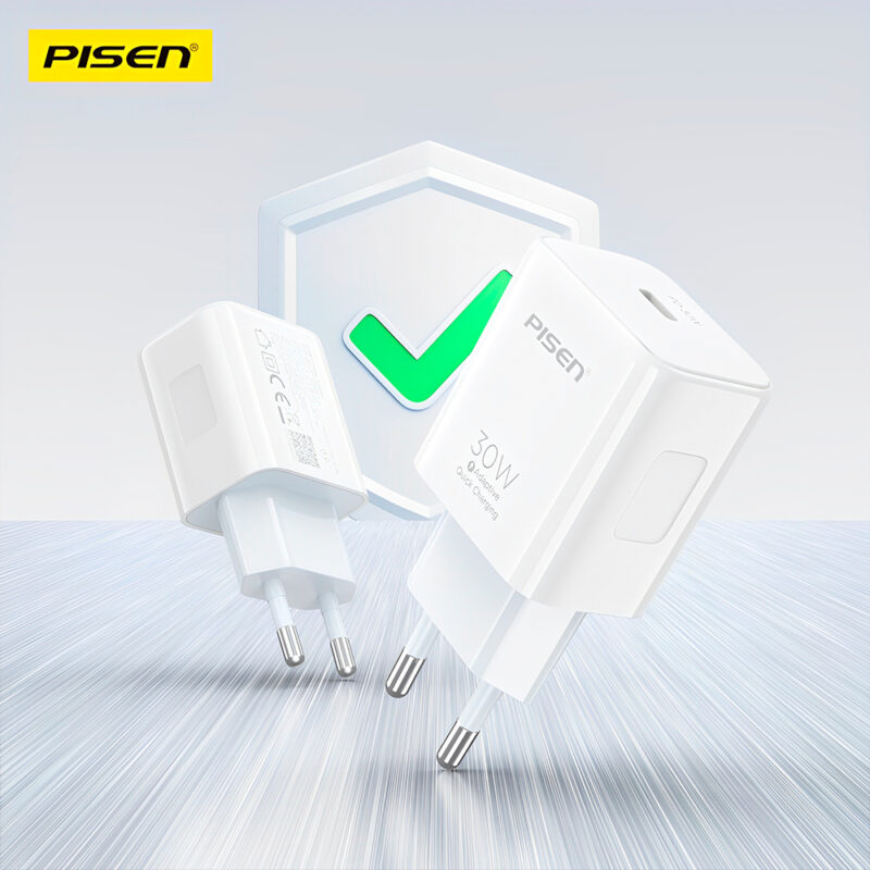 Carregador Usb Pisen 1xPorta Usb C Máx. 30W Branco
