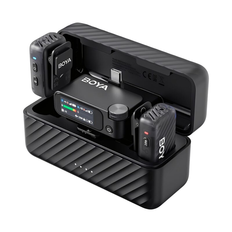 Microfone de Lapela Boya Boyamic 2-02 Usb C/3.5mm Preto