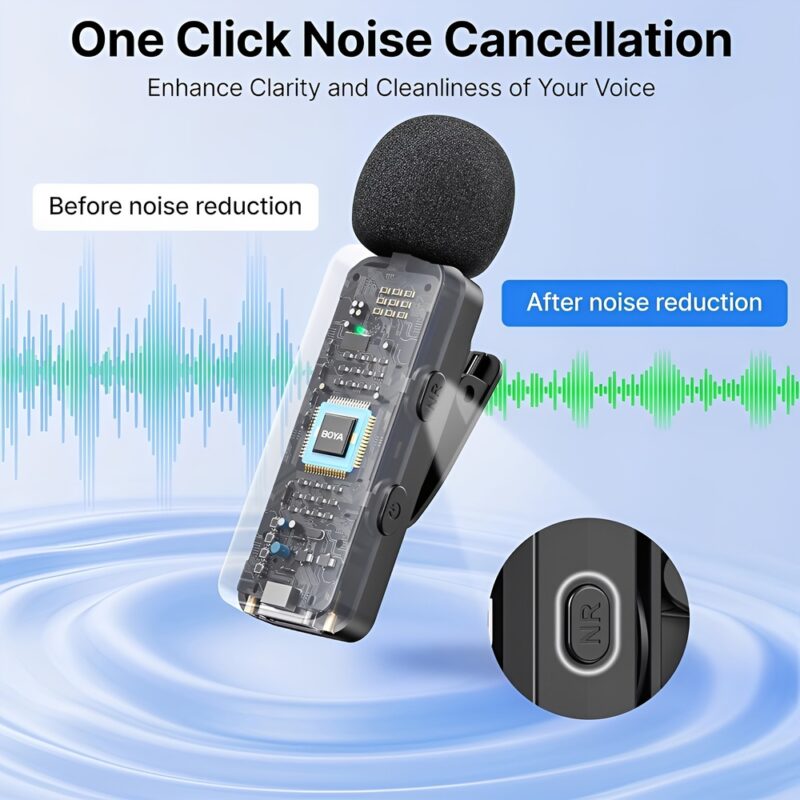 Microfone de Lapela Boya By-v3 Lightning p/iPhone Preto