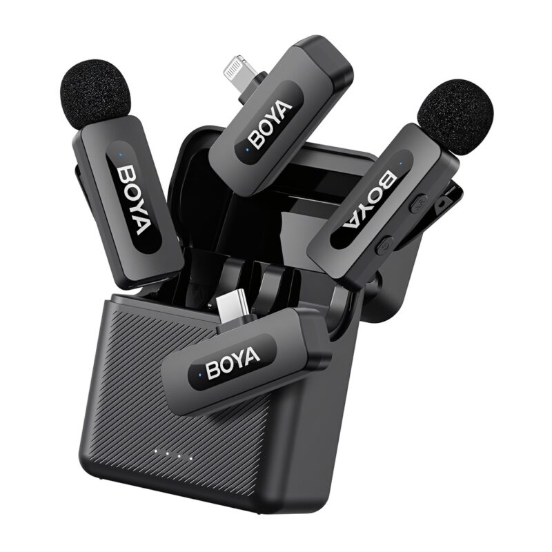 Microfone de Lapela Boya BY-V3 Combo Android/Ios Preto