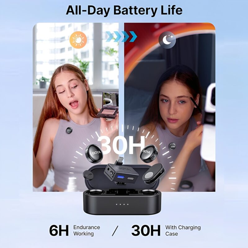 Microfone de Lapela Boya Boyalink 3 iPhone/Android Preto