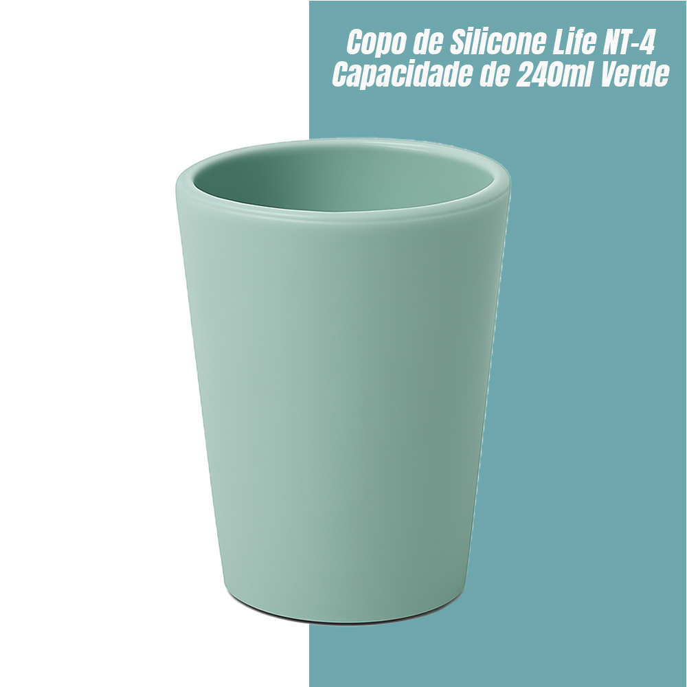 Copo de Silicone Life NT-4 Capacidade de 240ml Verde