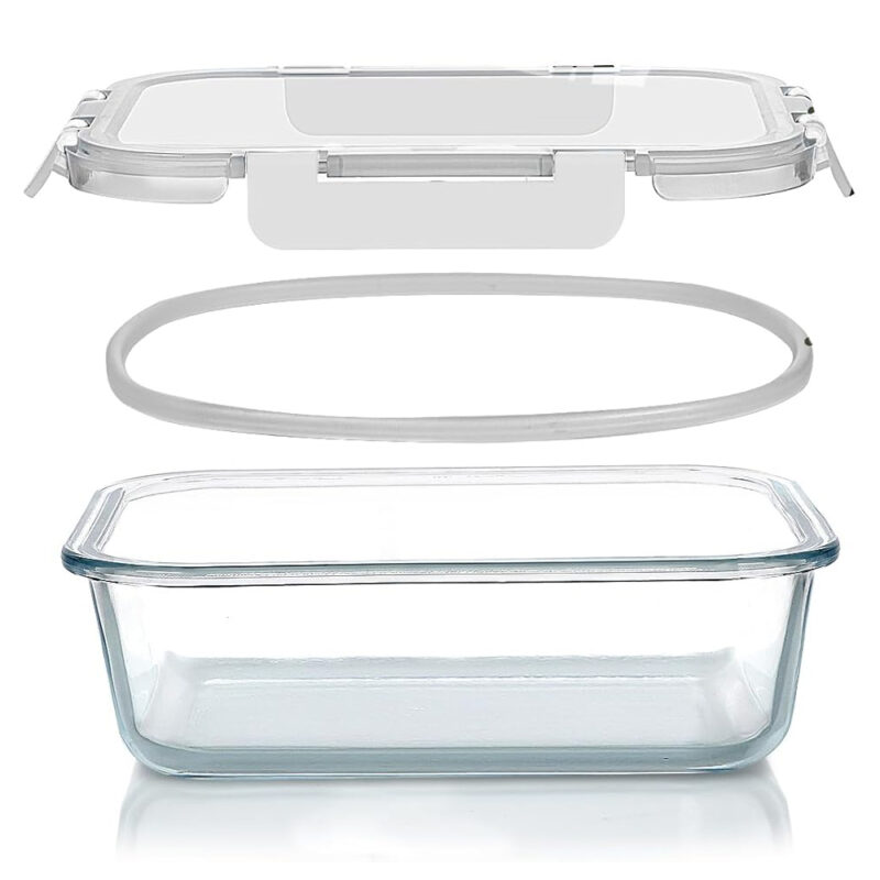 Conjunto 4 Potes Vidro Life Marmita Refeições, Alimentos