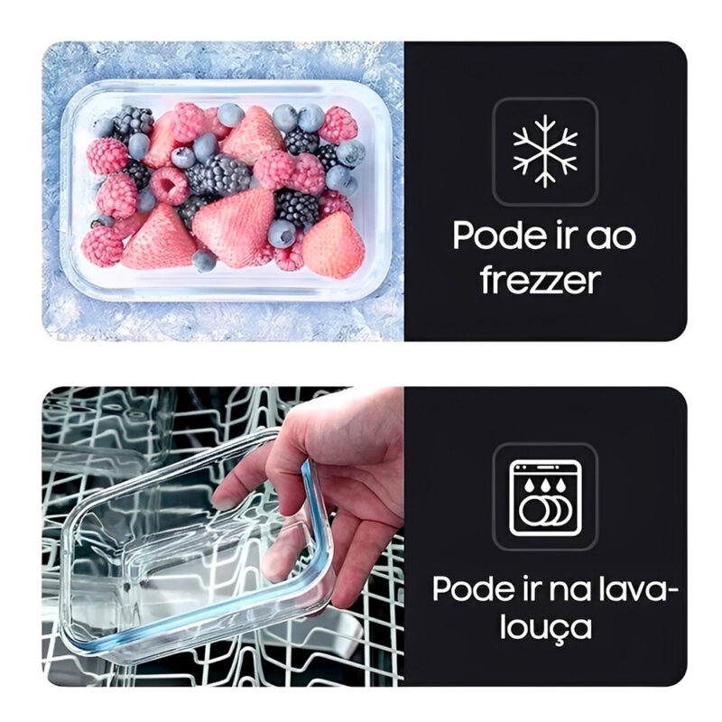 Conjunto 10 Potes Vidro Life Marmita Refeições, Alimento