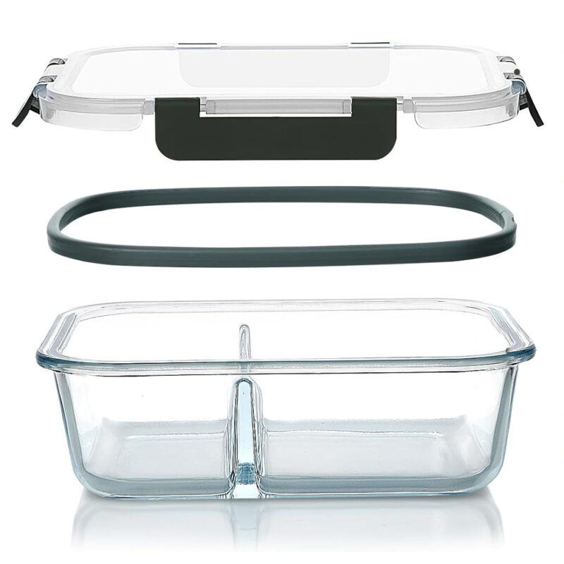 Conjunto 5 Potes Vidro Life Marmita Refeições, Alimentos