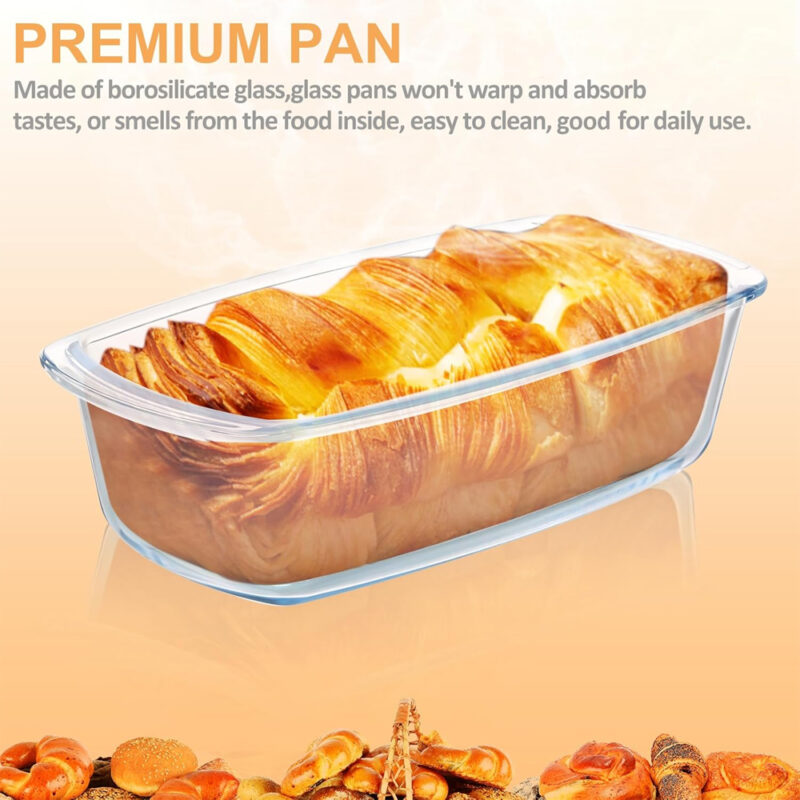 Conjunto 3 Formas Vidro Pão Life 1.8L Tampas Hermética