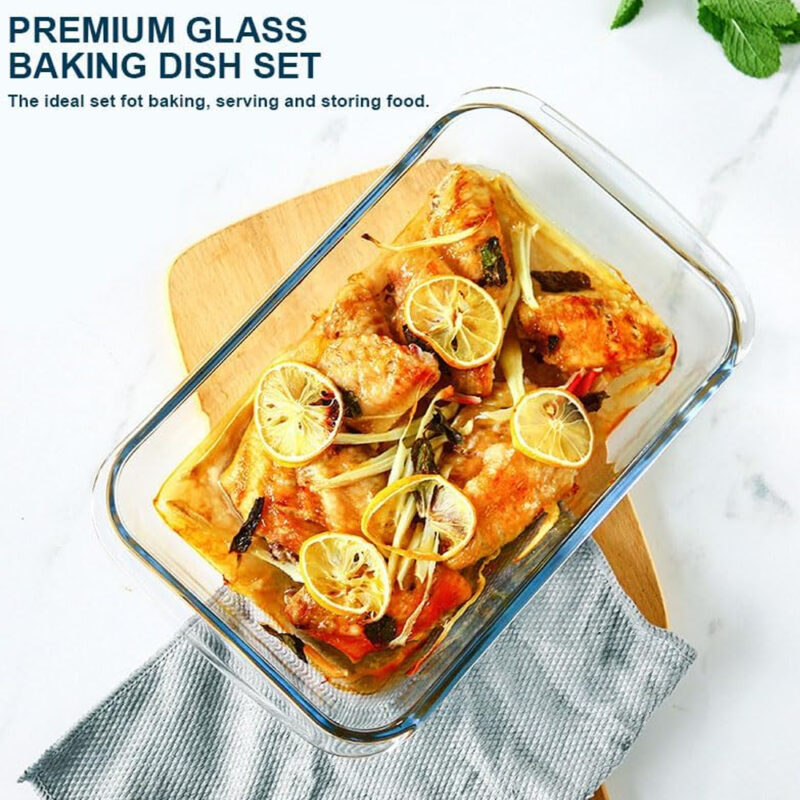 Conjunto Travessa Assadeira Vidro Life Refeição Alimento