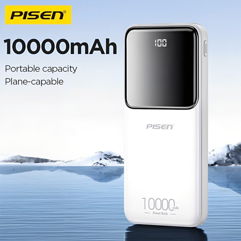 Power Bank 10000mAh Pisen Bateria Portátil 10W Branca