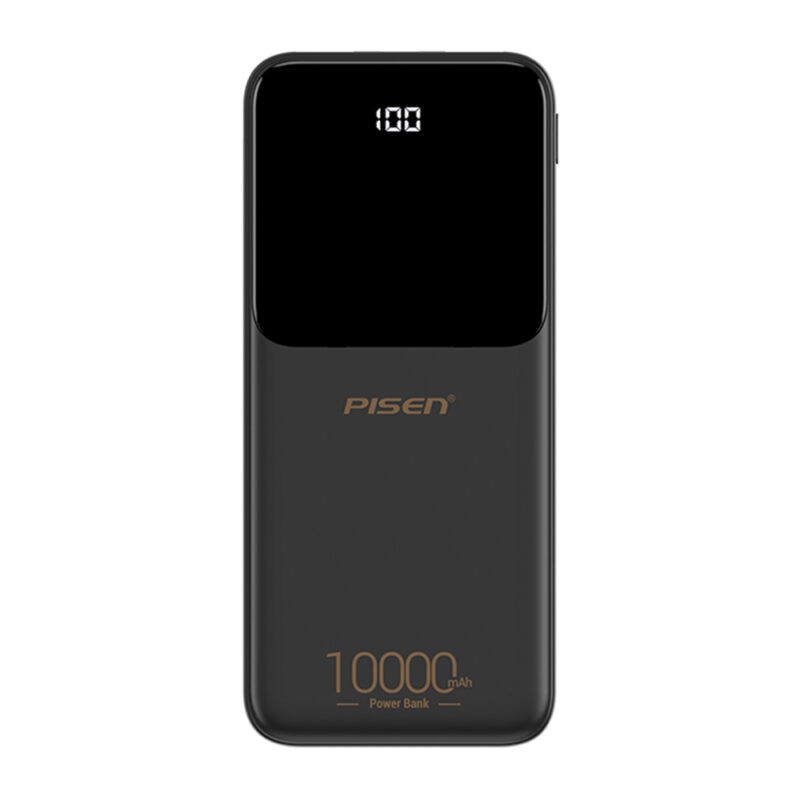Power Bank 10000mAh Pisen Bateria Portátil Max 10W Preta