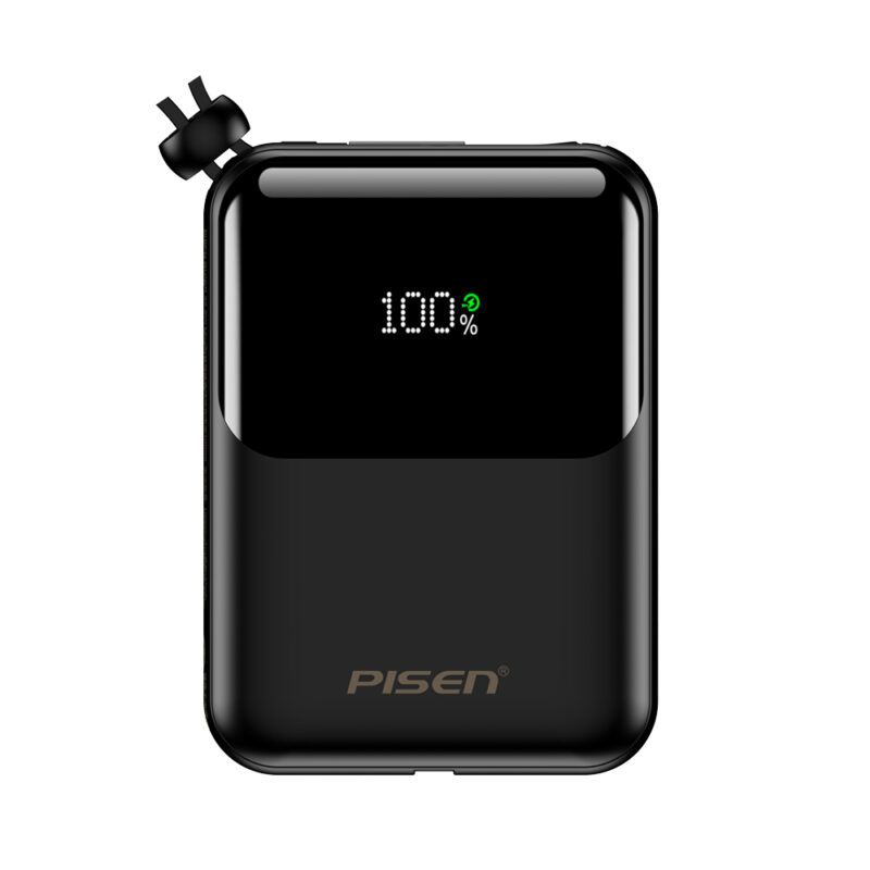 Power Bank Bateria Portátil Pisen 10000mAh 22.5W Preta