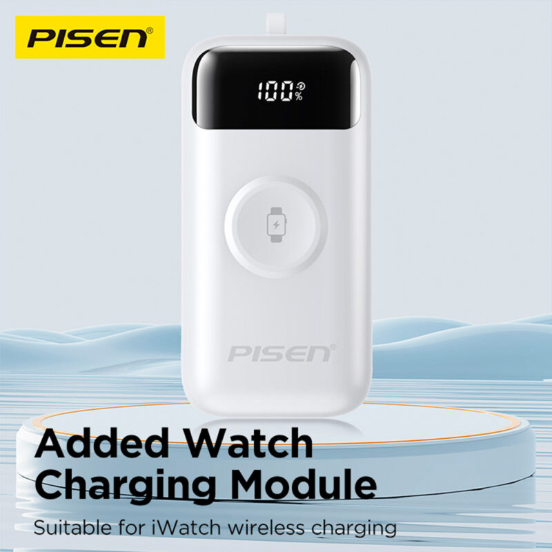 Power Bank Bateria Portátil Pisen 3-in-1 10000mAh Branca