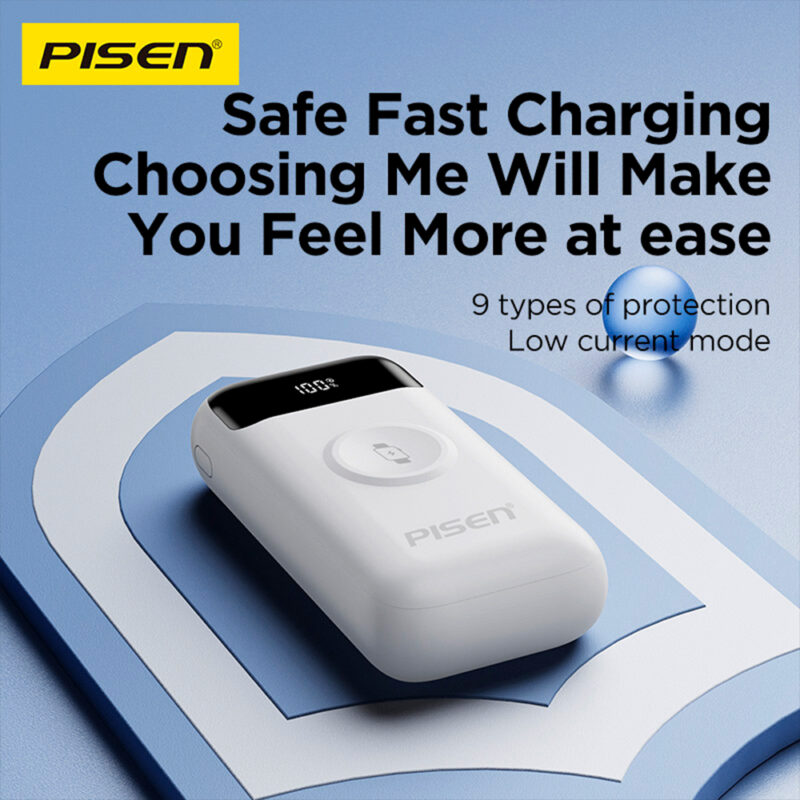 Power Bank Bateria Portátil Pisen 3-in-1 10000mAh Branca