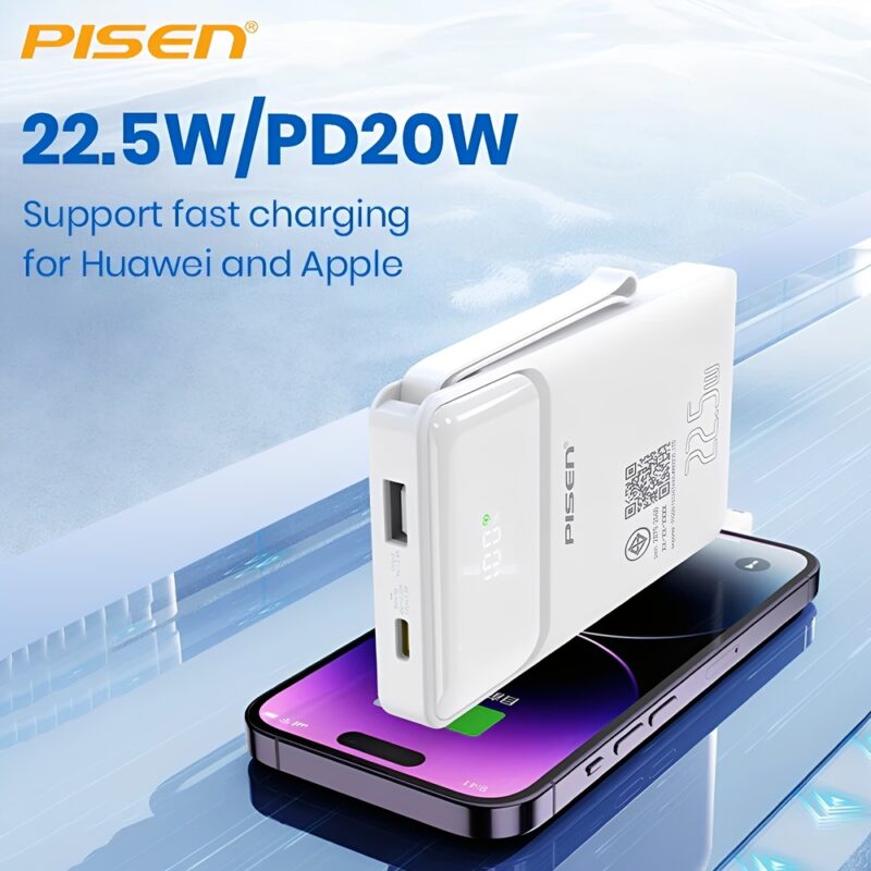 Power Bank Bateria Portátil Pisen 2in1 10000mAh Branca