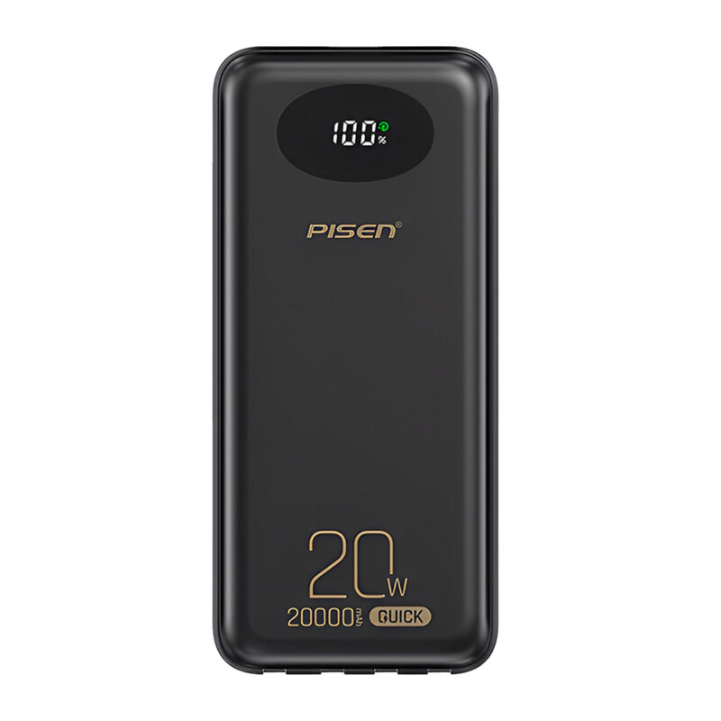 Power Bank Carregador Portátil Pisen 4in1 20000mAh Preta