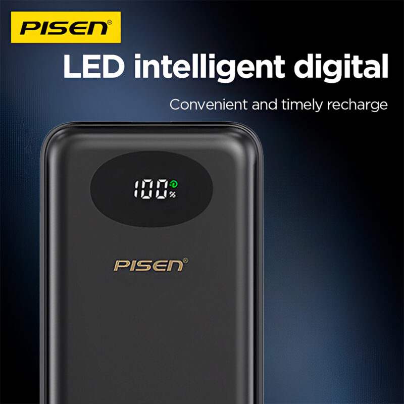 Power Bank Carregador Portátil Pisen 4in1 20000mAh Preta
