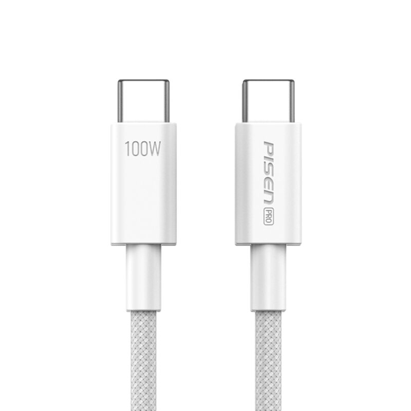 Cabo USB-C para USB-C Pisen Macho Máx 100W 1Metro Cinza