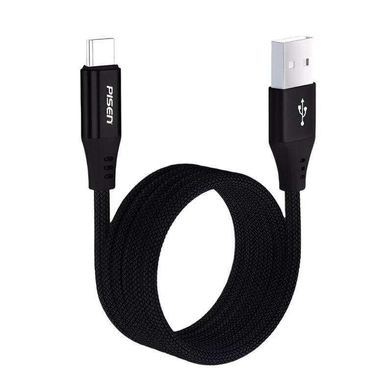 Cabo Usb-A para Usb C Pisen Macho Máx 15W 1Metro Preto