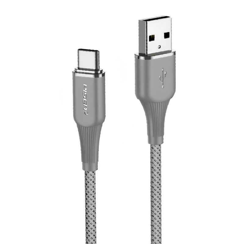 Cabo Usb-A para Usb C Pisen Macho Máx 12W 1Metro Cinza