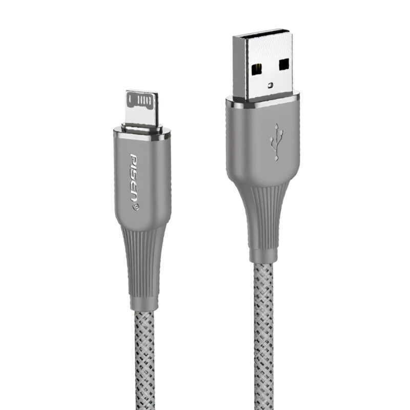 Cabo Usb-A para Lightning Pisen Macho 12W 1Metro Cinza