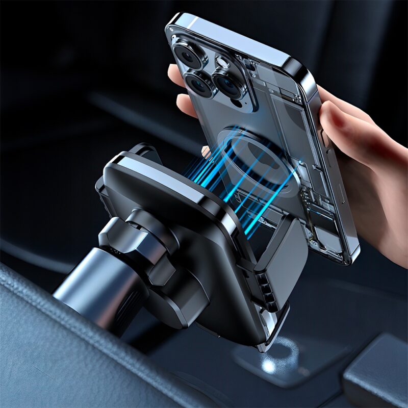 Carregador Carro Wireless Pisen TP-C69 15W p/Carro Preto