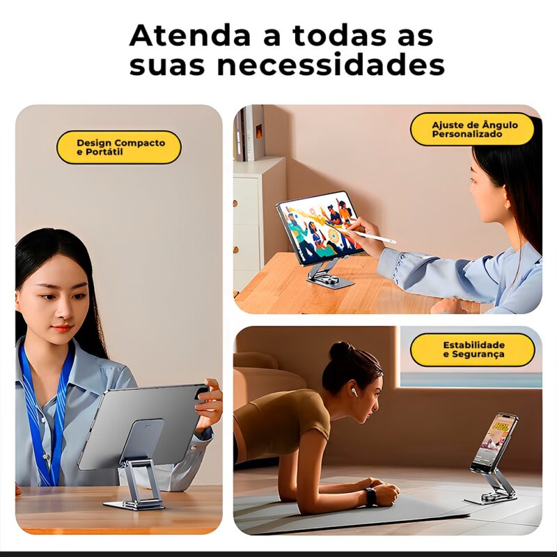 Suporte Celular Pisen Le-zj58 Dobrável Portátil Prateado