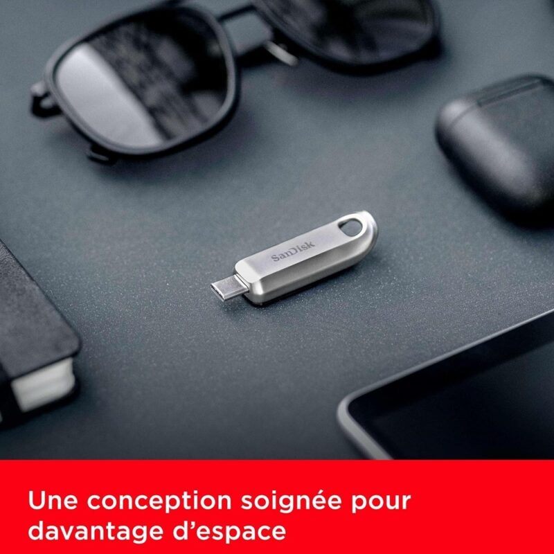 Pen Drive Sandisk 64gb Usb C 3.2 Ultra Luxe 300Mbs Prata