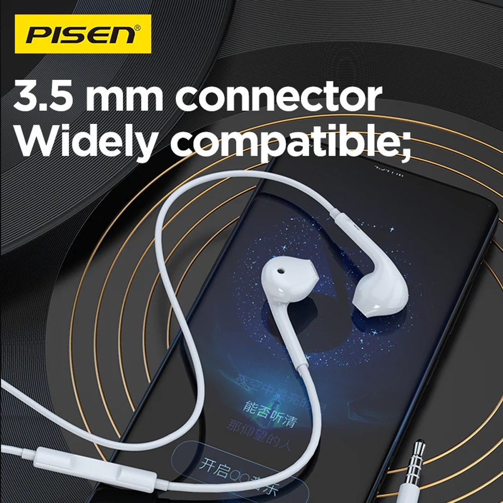 Fone de Ouvido Pisen AP01 Intra Auricular 3.5mm Branco