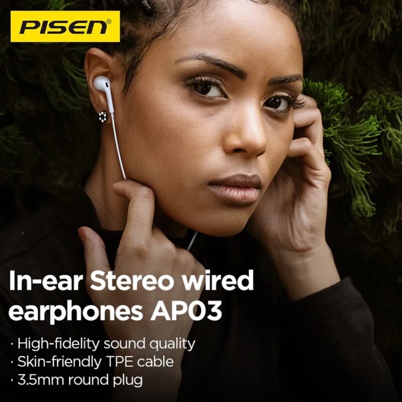 Fone de Ouvido In-ear Pisen AP03 3.5mm Branco