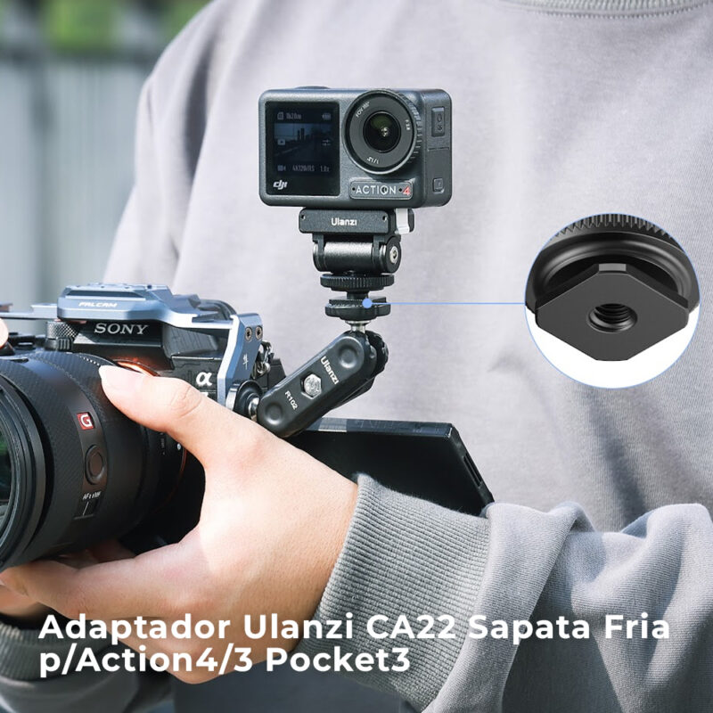 Adaptador Ulanzi CA22 Sapata Fria p/Action4/3 Pocket3