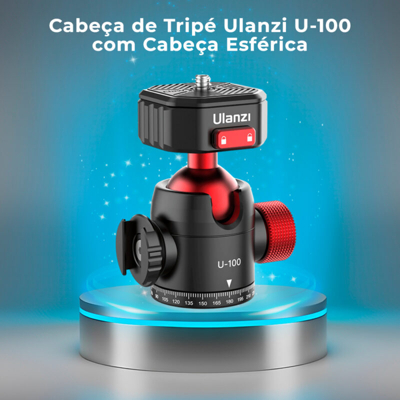 Cabeça Tripé Liberação Rápida Ulanzi U100 Esférica Preto
