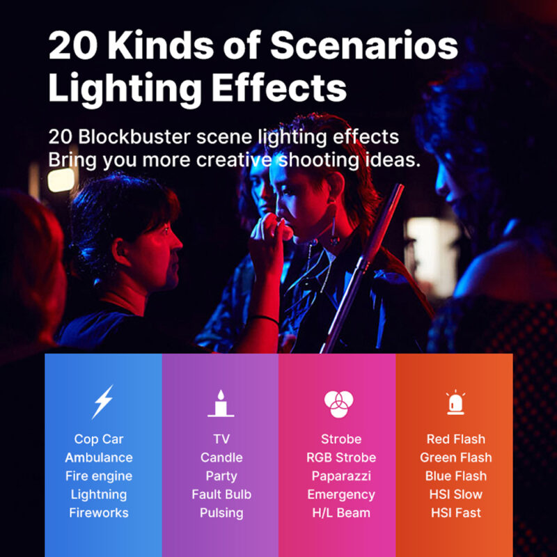 Bastão Magnético Luz Rgb 2500-9000K Ulanzi VL110 Preto