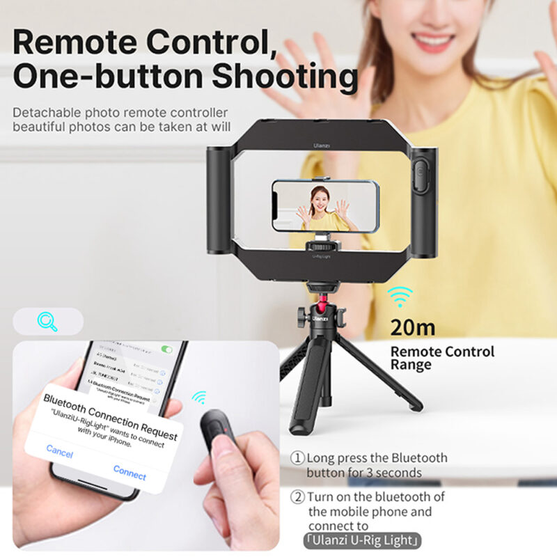 Suporte de Luz Ulanzi U-rig para Câmera Smartphone Preto